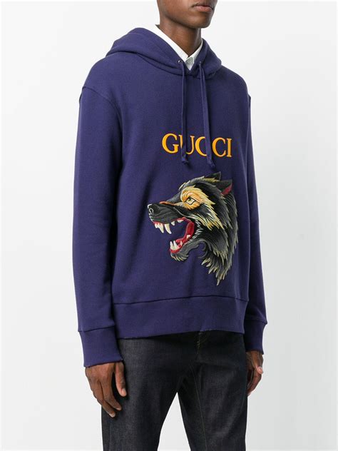 gucci hoodie blue|gucci oversized logo hoodie.